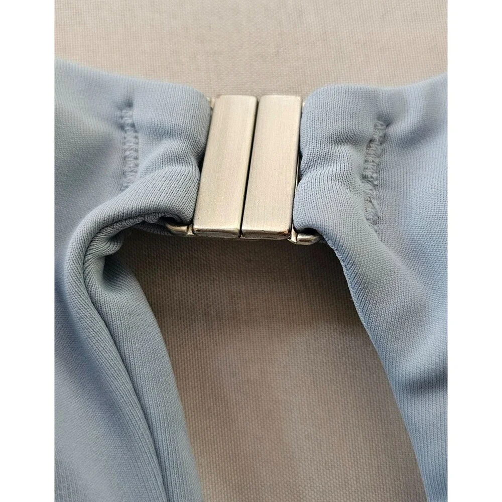 Athleta Advance High Impact Racerback Sports Bra Gray Blue Size 36 Supportive